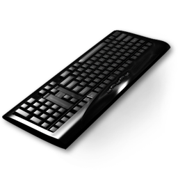 Keyboard on transparent background, Free PNG Icon 256px Clipart, Black, Chrome, Computer