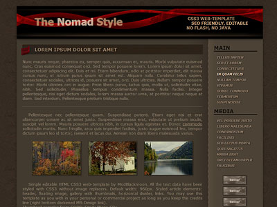 The Nomad - Коричневый гранжевый шаблон сайта