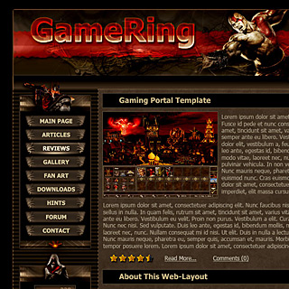 Dark Fantasy Gaming Portal Web-Template Design Screenshot