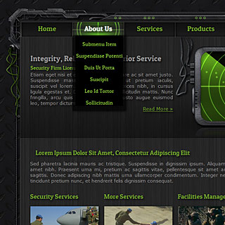 Дизайн сайта секьюрити в военном стиле с панелями и проводами ISG Security