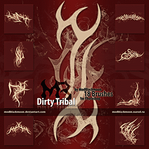 MB-Dirty Tribal grunge Photoshop Brushes