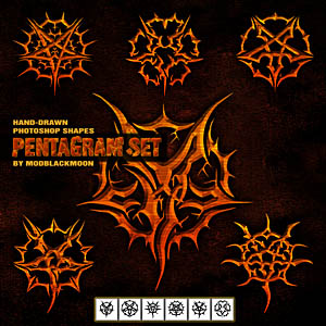 MB Tribal Pentagram Design Set for Photoshop